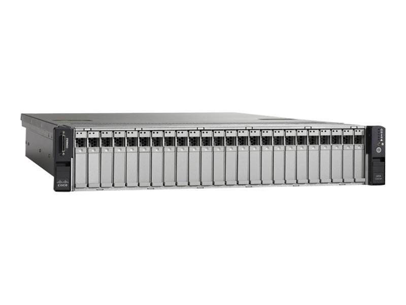 Cisco UCS C240 M3 Enterprise Server, a black rackmount server with multiple drive bays and cooling fans