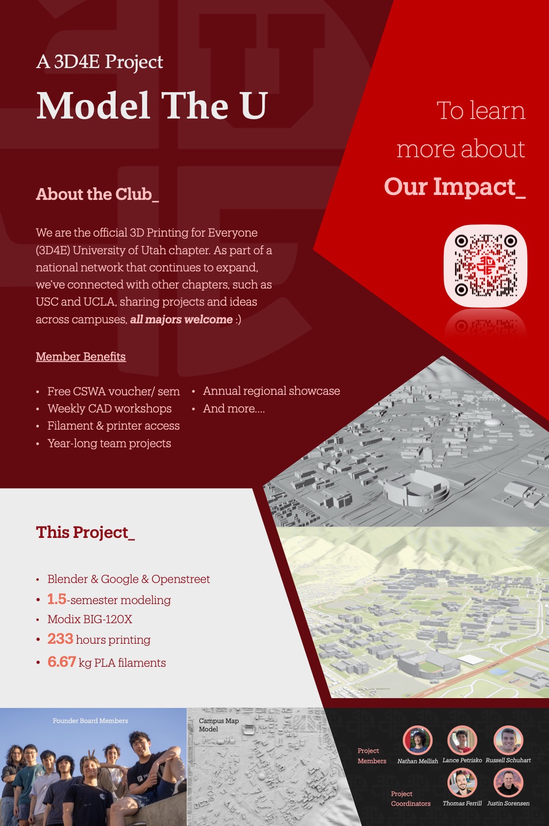 Event flyer for the 3D printed campus model showcase